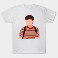 Men Black Print T-shirt Stranger Things Will Fan Art No-Cut Transfer Paper Print Cotton Tshirt S balta