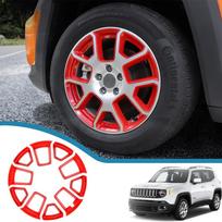 Automobilio rato stebulės padangos ratlankio dekoratyvinis dangtelio rėmelio apdailos lipdukai Jeep Renegade 2022 išorės stiliaus aksesuarams Small Size 5PCS