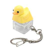 Quacking Duck Resin Keycap Keychain Duck Quacking Toy For Keyboards Customization Stress Reliever Gift geltona