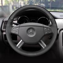 For Mercedes Benz W164 M-Class ML350 ML500 X164 GL-Class GL4 Hand-stitch black  Leather non-slip car Steering Wheel Cover Red line style