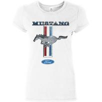 Ford Mustang Classic Moteriški marškinėliai Amerikietiško raumeninio automobilio marškinėliai S balta