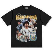 Diego Maradona futbolo marškinėliai vyrams ir moterims, oversized, grynos medvilnės, trumparankoviai, klasikiniai, kasdieniai, gatvės stiliui, kasdieniam dėvėjimui M