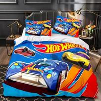 Mielos Hot Wheels Animacinės Patalynės Komplektai Išskirtinis Lovos Reikmenų Rinkinys Antklodės Užvalkalas Lovos Patalynės Komplektas Prabangi Gimtadienio Dovana EU single(135x200cm)