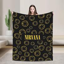 Nirvana Face Band  Blanket Quality Super Soft  Throw Blanket Autumn Travel Couch Chair Print Bedspread 30x40in