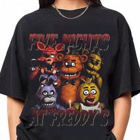 90-ųjų Five Nights At Freddy's Marškinėliai, Dovana Gerbėjui, Trumpomis Rankovėmis, Unisex Unisex Marškinėliai M brown