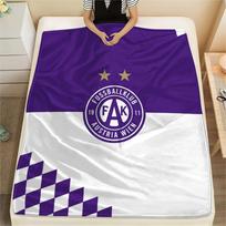 FK Austria Vienna Spausdintas flanelinis pledas, Aukštos kokybės, Patogus visais metų laikais, Namų dekoras, Šiluma ir komfortas 80cm x 120cm white
