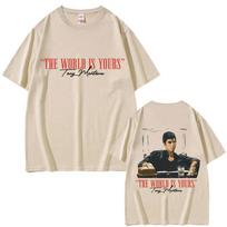 Vasaros Klasikiniai Gangsterių Filmo Scarface Marškinėliai Pasaulis Yra Tavo Tony Montana Al Pacino 100% Grynos Medvilnės Spausdinti Marškinėliai XL