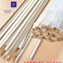 Solid Wood Paulownia Pine Triangle Strip for DIY Projects, Photography Props, and Decorative Lines 5 pieces, Right Angle 6MM*1000MM beige