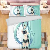 Antklodės užvalkalas Hatsune Miku Patalynės komplektas Paauglių miegamasis 100% poliesteris Dekoras Itin minkštas Patogus Vaikų kambarys Naujas Įvairių dydžių 90X200cm
