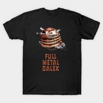 Men Black Print T-shirt Full Metal Dalek | Doctor Who | The Doctor No-Cut Transfer Paper Print Cotton Tshirt 4XL juoda