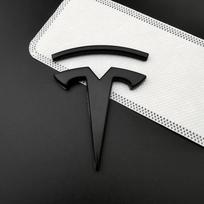 Automobilio lipdukas 2025 Naujas Tesla 3D METALINIS Automobilio Priekinio Variklio Dangčio Emblema Galinės Bagažinės Ženkliuko Lipdukas Galinės Bagažinės Apdaila Tesla Model S X 3 Y juoda
