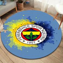 Fenerbahce sporto klubas, FCSB apvalus kilimas, kilimėlis svetainei, miegamajam, sofai, žaidimų kambariui dekoruoti, neslystantis grindų kilimėlis 80cmx80cm