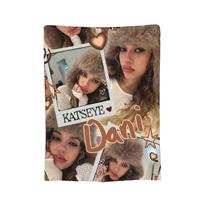Katseye Kpop Girl Group Blanket Flannel Spring/Autumn  Portable Warm Throw Blankets for Sofa Bedroom Bedspreads 30x40in