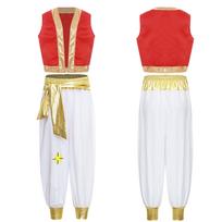2 vnt. Vaikams Berniukams Žaidimo Veikėjo Cosplay Kostiumas Arabų Princas Vaidmenų Žaidimo Kostiumas Laisvas Liemenė ir Kelnės Rinkinys Helovino Persirengimo Spektaklio Kostiumas 5-6 Years raudona