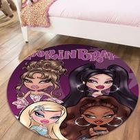 Bratz Round Area Rug,Carpet Rug for Living Room Bedroom Sofa Playroom Decor,Non-slip Floor Mat39 80cmx80cm