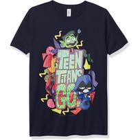 WARNER BROS Titans Go Teens Disco Berniukų Premium Vienos Spalvos Apvaliu Kaklu Marškinėlis S juoda