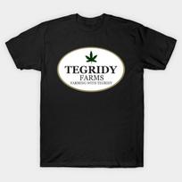 Men Black Print T-shirt Tegridy Farms No-Cut Transfer Paper Print Cotton Tshirt XL juoda