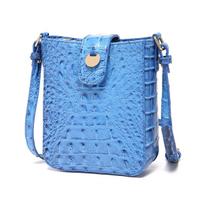 New European and American Retro Crossbody Mobile Phone Handbag Wallet Brahmin Crocodile Pattern
