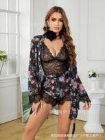 Sexy sexy leopard print lace underwear onesie new splicing S leopardo rašto spalva