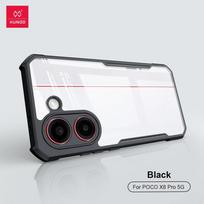 Dėl Xiaomi Poco X8 Pro dėklo XUNDD dėklas Skaidrus galinis dangtelis Oro pagalvės Smūgiams atsparus buferis Apsauginiai dėklai For Poco X8 Pro juoda