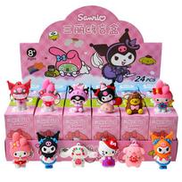 24 vnt./rinkinys Sanrio Hello Kitty Kuromi Slepiančioji dėžutė Anime figūrėlės modelis Raktų pakabukas Dekoratyvinis žaislas Vaikų Kalėdų dovanai