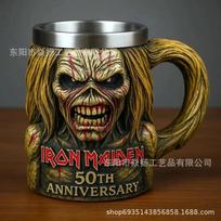 Iron Maiden 50-ojo Jubiliejaus Grupės Periferinis Modelinis Puodelis Iron Maiden Grupės 50-ojo Jubiliejaus 3D Puodelis Periferinė Dovana Modeliniai Papuošalai 401-500ml