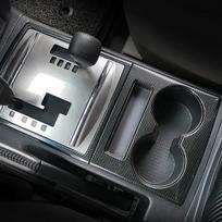 Durable-For Mitsubishi PAJERO 2007- Car Central Control Gear Shift Panel Cover Water Cup Trim Frame Fit Inner Accessories anglies pluošto juodos spalvos