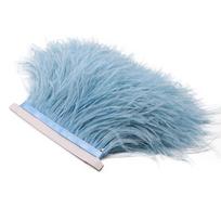 Plunksnos 1 metras 8-10cm Tikros stručio plunksnos apdaila Nėrinių juostelė Ilgos stručio plunksnos apdailos Kutai drabužių siuvimo reikmenims 8-10CM 1M šviesiai mėlyna spalva