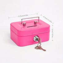 Kūrybinė nešiojama Piggy Bank saugojimo dėžutė su raktu, saugojimo dėžute, slaptažodžiu, keitimo dėžute, užraktu ir taupykle rožinė