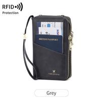 RFID Anti-Theft Crossbody Passport & Document Bag with Dual Zippers povo mėlyna spalva