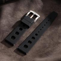 Guminis laikrodžio dirželis 20mm 22mm Tropinis dirželis Vandeniui atsparus laikrodžio juosta Tradicinis nardymo Greito atsegimo vyriškam laikrodžiui Priedas 20mm juoda