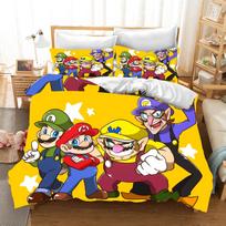 Mario patalynės užvalkalų komplektas Antklodės patalynė 3D Vaikų patalynės komplektas 3 dalys 1 antklodės užvalkalas Karališko dydžio 90X200CM