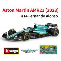 Bburago 1:43 Aston Martin AMR23 2023 #18 #14 F1 Racing Formula Car Static Simulation Diecast Alloy Model Car