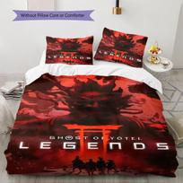 Ghost of Yotei Pattern Bedding Quilt Set Quilt Cover Pillowcase Home Decoration Gift (1 * duvet cover + 2 * pillowcase, without core) 135x200cm