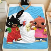 Bing Bunny spausdinta flanelinė antklodė, Aukštos kokybės, Patogi visais metų laikais, Namų dekoras, Šiluma ir komfortas 80cm x 120cm
