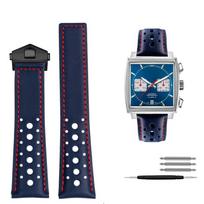 ONE22mm laikrodžio aksesuarai TAG HEUER MONACO CARRERA dirželiui Apyrankė Matuotos veršiuko odos kokybiška odinė laikrodžio apyrankė BraceletMN 22mm