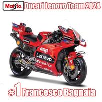 Maisto 1:18 Ducati Lenovo Team 2024 #1 Francesco Bagnaia #23 Enea Bastiani Simulation Alloy Die-Cast Motorcycle Racing Model Toy