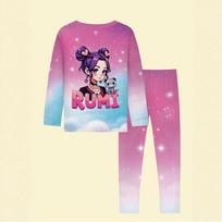 K-Pop Demon Hunters Kids Long Sleeve Pajamas Set Cartoon Mira Rumi Zoey Print Kids Boy Girl Fashion Clothes Casual Sleepwear 1-2y