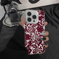 Vintage Lace Phone Case For iPhone 16,15,14,13,12,11,Pro,XS,Max,Plus,Mini,SE White Candy Matte Shockproof Cover iPhone11