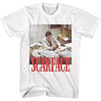 Scarface Tony Montana Pinigų Krūvos Vyriški Marškinėliai Trumpomis Rankovėmis Vintažinio Stiliaus Grafiniai Marškinėliai S balta