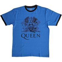 Queen 'Crest' Blue Ringer T shirt - NEW Unisex T-Shirt XXXL
