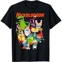 Nickelodeon grupės nuotrauka Visi 90-ųjų retro personažai Marškinėliai L juoda