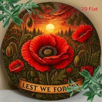 ANZAC Day Red Poppy Metal Wall Art 8x8 Inch Commemorative Aluminum Plaque 20x20 įvairiaspalvis