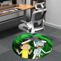 1 vnt. Rick and Morty biuro apvalus kilimas, po biuro kėdėmis, miegamojo, svetainės namų dekoras a0926081 80cm by 80cm