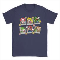 Miniso Super Marios Group T Shirt Men's women Novelty T-Shirt Round Collar Yoshi Toad Princess Peach Tee Shirt Short Sleeve S