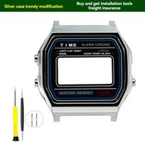 ONEMetal laikrodžio korpuso modifikavimo rinkinys, skirtas Casio A158 A159 A168 AW158 A158WA A159W-N1 Nerūdijančio plieno korpusas ir apyrankė Metalinis laikrodžio korpusas BezelMN