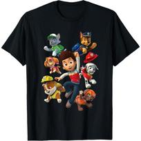 Paw Patrol PAW Patrol Ryderio šuniukai Unisex Berniukams Juodi Medvilnės Poliesterio Marškinėliai, Maži, Trumpomis Rankovėmis S juoda