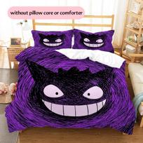 Gengar Raštas Lovatiesė Namų Dekoras Gimtadienio Dovana (1 * užvalkalas antklodei + 2 * užvalkalai pagalvėms, be užpildo) 135x200cm