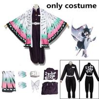 Anime Demon Slayer Shinobu Cosplay Kostiumas Moterims Kimono Helovinas Karnavalo Šventės Kostiumas Perukas 160