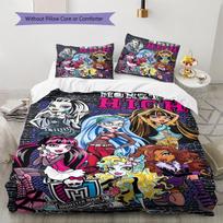 Monster High Raštų Patalynės Antklodės Komplektas Antklodės Užvalkalas Pagalvės Užvalkalas Namų Dekoras Gimtadienio Dovana (1 * užvalkalas antklodei + 2 * užvalkalai pagalvėms, be užpildo) 135x200cm